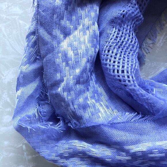 BP Lavender Purple Lightweight Sheer Woven Fringe Infinity Fashion Fall Scarf - Picture 3 of 5